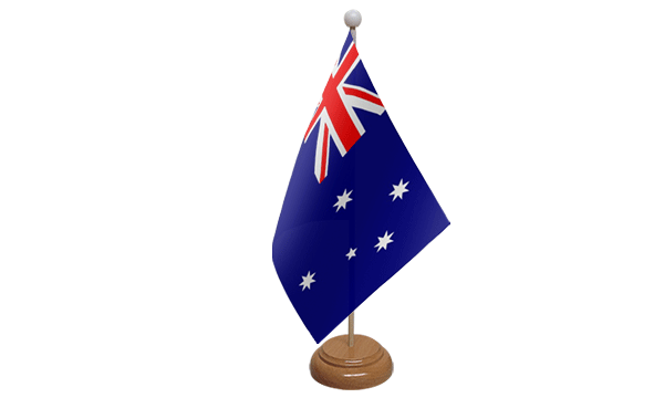 Australia Small Flag with Wooden Stand